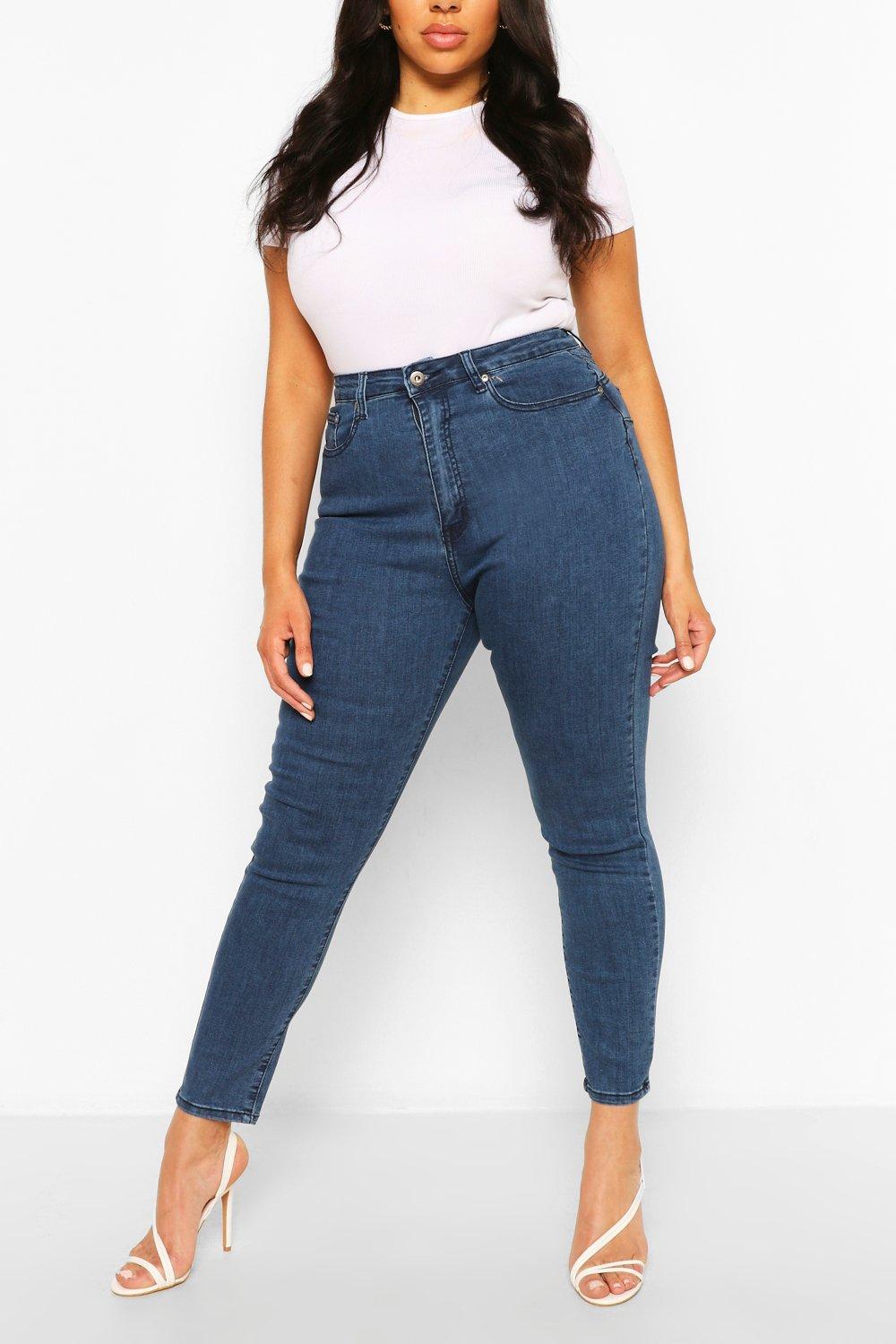 Plus Jean skinny taille haute sculptant les fesses